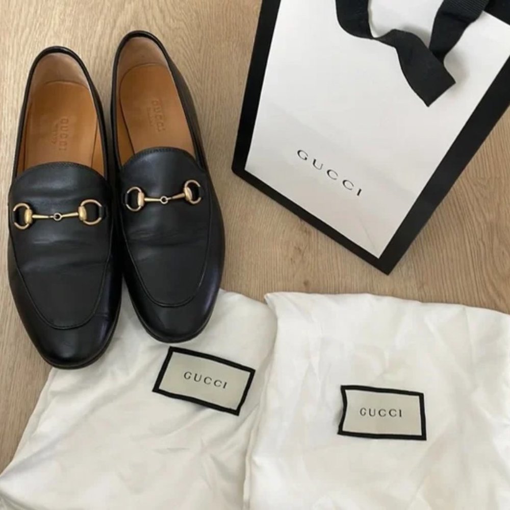 Gucci Leather Loafer - Jordaan RRP $920 Worn once! With Box and Bags EU 38 7.5/8
